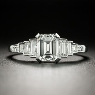 Art Deco Style 1.09 Carat Emerald-Cut Diamond Ring - GIA D VVS2 - 2