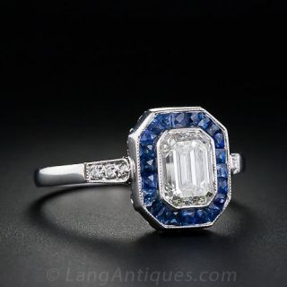 Art Deco Style 1.20 Carat Diamond Engagement Ring