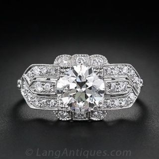 Art Deco Style 1.27 Carat Diamond Engagement Ring