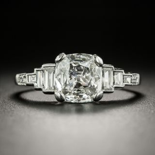 Art Deco-Style 1.51 Carat Antique Cushion-Cut Diamond Ring - GIA I VS1 - 2