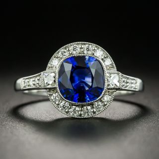 Art Deco Style 1.65 Carat Sapphire and Diamond Ring - 2