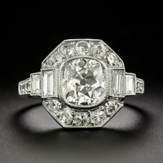 Art Deco-Style 1.68 Carat Old Mine-Cut Diamond Ring - GIA M I1 - 2
