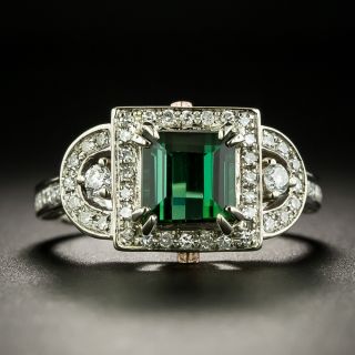 Art Deco Style 1.73 Carat Tourmaline and Diamond Ring - 2