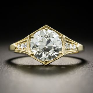 Art Deco Style 1.93 Carat Diamond 18K Engagement Ring - GIA J VVS2  - 2