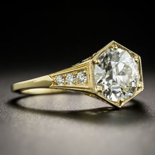 Art Deco Style 1.93 Carat Diamond 18K Engagement Ring - GIA J VVS2 