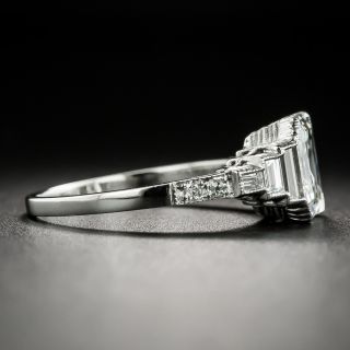 Art Deco Style 2.02 Carat Emerald-Cut Diamond Engagement Ring - GIA H VVS 1