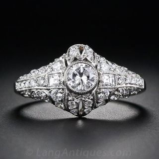 Art Deco Style .35 Carat Diamond Engagement Ring