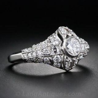 Art Deco Style .35 Carat Diamond Engagement Ring