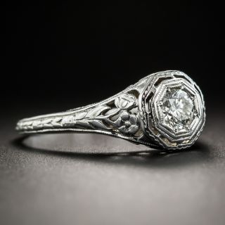 Art Deco Style .35 Carat Diamond Solitaire 