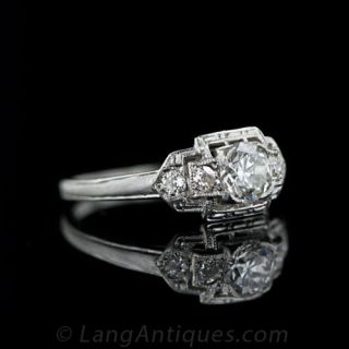 Art Deco Style .50 Carat Diamond Ring