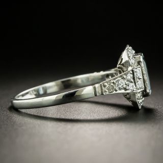 Art Deco Style .60 Carat Aquamarine and Diamond Ring