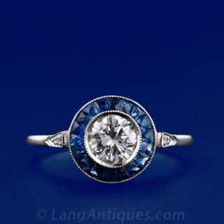 Art Deco Diamond Sapphire 