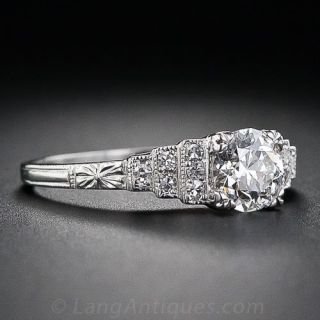 Art Deco Style .68 Carat Diamond Engagement Ring