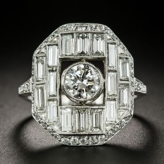 Art Deco Style .72 Carat Center Diamond Cocktail Ring - 2