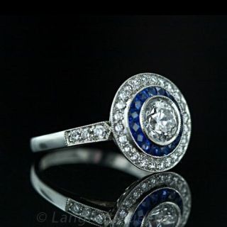 Art Deco Style .73 Carat Diamond Engagement Ring