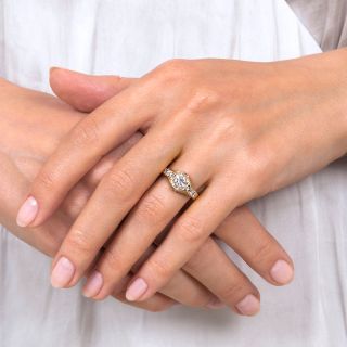 Art Deco Style .79 Carat Diamond Engagement Ring 