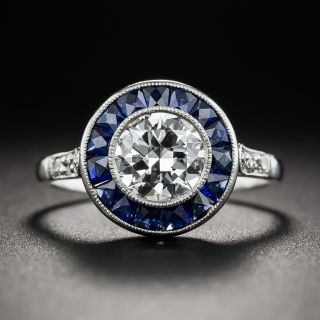 Art Deco Style .80 Carat Platinum Diamond Engagement Ring