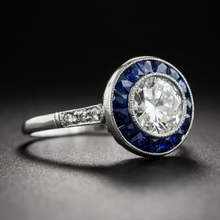 Art Deco Style .80 Carat Platinum Diamond Engagement Ring