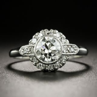 Art Deco Style .82 Carat Diamond Halo Ring - 3
