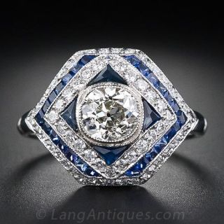 Art Deco Style .90 Carat Diamond Dome Ring