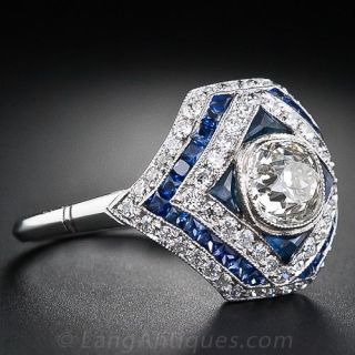 Art Deco Style .90 Carat Diamond Dome Ring