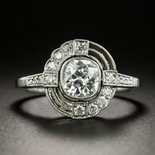 Art Deco Style .90 Carat Diamond Engagement Ring - 2