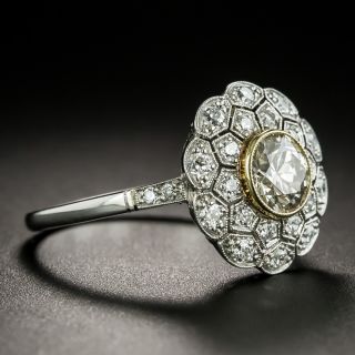 Art Deco Style .93 Carat Diamond Cluster Engagement Ring