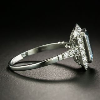 Art Deco Style Aquamarine and Diamond Ring