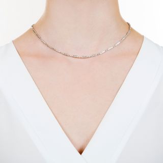 Art Deco Style Bar Link Diamond Necklace