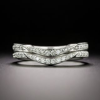 Art Deco-Style Curved Diamond Wedding Band Set - 2