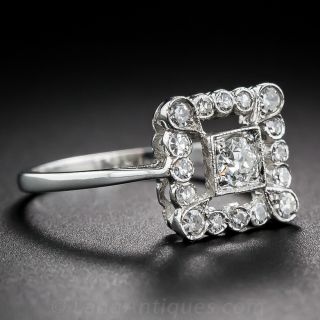 Art Deco Style Diamond & 18K Ring, English