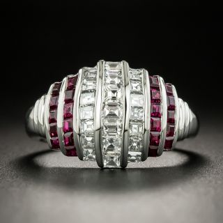 Art Deco Style Diamond and Ruby Ring - 2