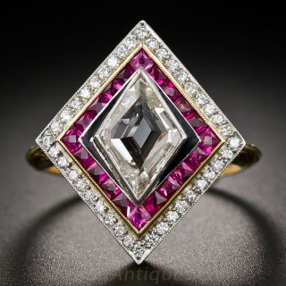 Art Deco Style Diamond and Ruby Ring