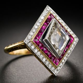 Art Deco Style Diamond and Ruby Ring