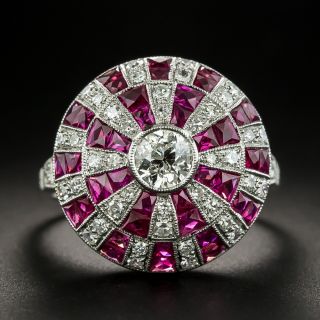 Art Deco Style Diamond and Ruby Roulette Ring - 2