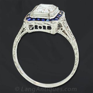 Art Deco Style Diamond and Sapphire Ring