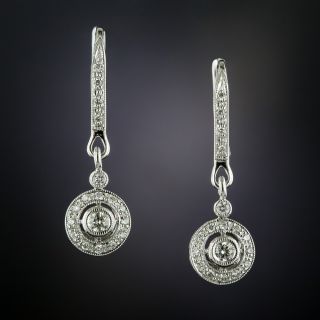 Art Deco Style Diamond Dangle Earrings - 1