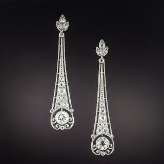 Art Deco-Style Diamond Dangle Earrings - 1