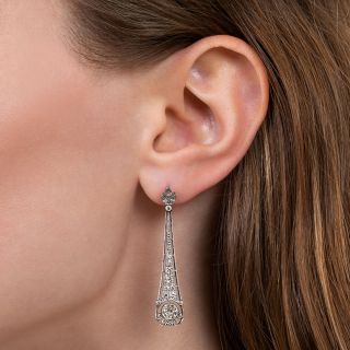 Art Deco-Style Diamond Dangle Earrings