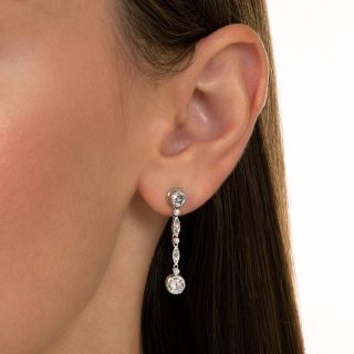 Art Deco Style Diamond Dangle Earrings