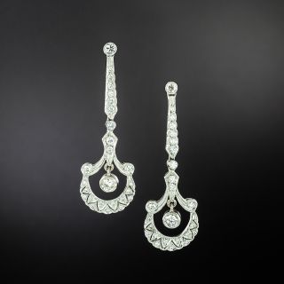 Art Deco-Style Diamond Dangle Earrings - 2