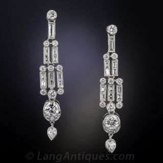 Art Deco Style Diamond Drop Earrings