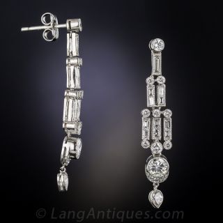 Art Deco Style Diamond Drop Earrings