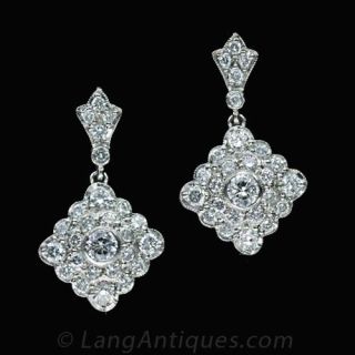 Art Deco Diamond Earrings 