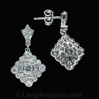 Art Deco Style Diamond Drop Earrings