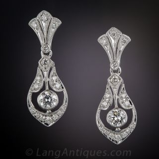 Art Deco Style Diamond Drop Earrings