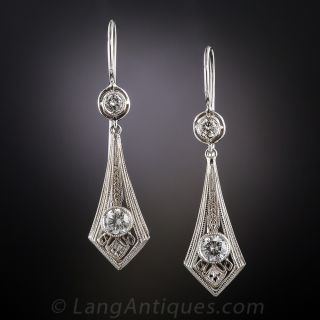 Art Deco Style Diamond Drop Earrings