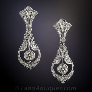 Art Deco Style Diamond Drop Earrings
