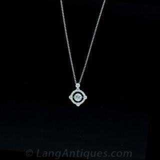 Art Deco Style Diamond Drop Pendant Main View