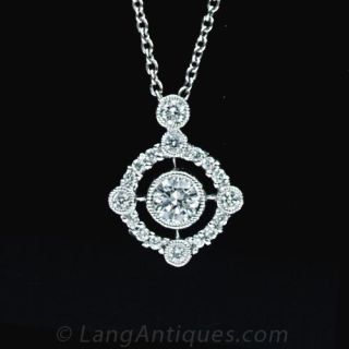Art Deco Style Diamond Drop Pendant